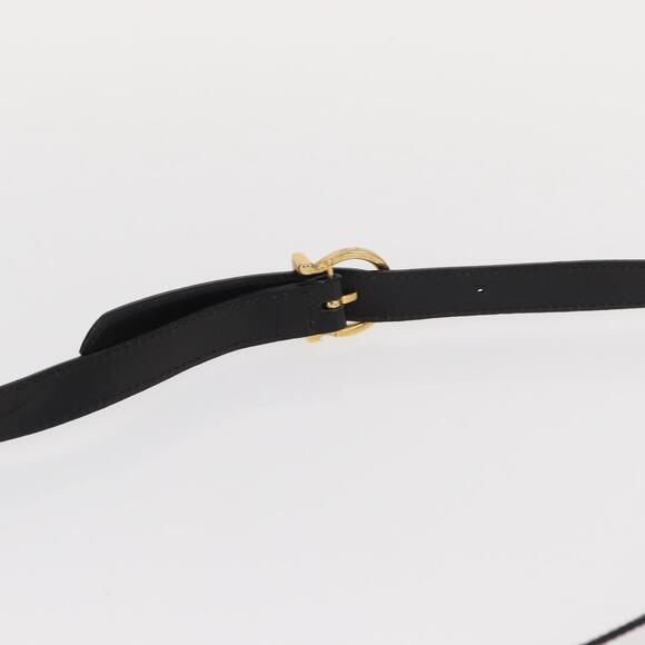 Salvatore Ferragamo Gancini Hand Bag Leather 2way Black Gold Auth ka1065 - Picture 15 of 16